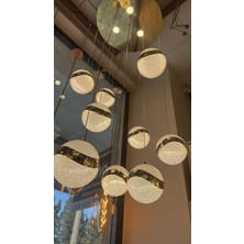 Deniz  Işık  Evi  Tek Renk 9lu Sarkıt Gold LED  Avize
