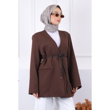 İmaj Butik Kahverengi Beli İpli Ceket