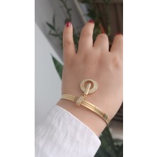 Çelik Kararma Yapmaz Düz Model Charmlı 3 Lü Ajda Bilezik(Lütfen İstediğiniz Charmı Sorular Böllümünden Belirtiniz.)