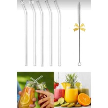 5 Adet Eğimli Cam Pipet + 1 Adet Temizleme Fırçası