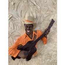 Gitar Çalan Adam Müzisyen Turuncu