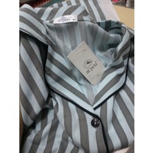 Kadın Gömlek Yaka Kısa Kollu Pijama
