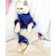 Monogram Purp Polar Kedi Tulum Pijama