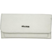 Grande Hakiki Deri Kadın Cüzdan Gri 2801