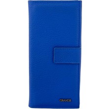 Louisiana Polo Grande Hakiki Deri Kadın Cüzdan Mavi 2662