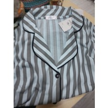 Kadın Gömlek Yaka Kısa Kollu Pijama