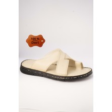 Kristal Kr.93 Anatomik Taban Içi Dışı  Deri  Tek Parmak Erkek Terlik