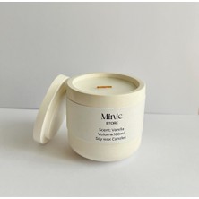 Minic Store Beton Kapta Doğal Soya Mumu ve Sunum Tabağı