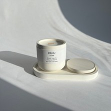 Minic Store Beton Kapta Doğal Soya Mumu ve Sunum Tabağı