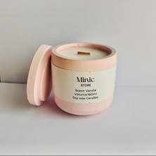 Minic Store Beton Kapta Doğal Soya Mumu ve Sunum Tabağı