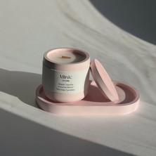 Minic Store Beton Kapta Doğal Soya Mumu ve Sunum Tabağı