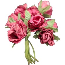 Ufak Kıvrılabilir Yapay Çiçek Koyu Bordo 10X10X7CM El Yapım Dekoratif Hediyelik Tamamlayıcı 1 Adet