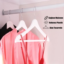Huub Hanger Collection 6 Adet Ahşap Görünümlü Askı, Plastik Askı, Elbise Askısı, Kıyafet Askısı, Kancalı Askı