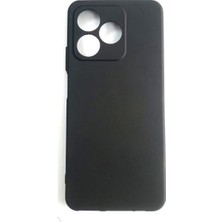 Realme C53 Uyumlu Yumuşak Slikon Kılıf Kadife Dokulu Mat Siyah