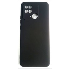 Xiaomi Redmi 10C Uyumlu Yumuşak Slikon Kılıf Mat Siyah Kamera Korumalı