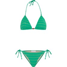 Aquella Triko Yeşil Üçgen Bikini Takım