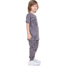 Tiny Style Kids Erkek Çocuk Lion King Baskılı Tshirt ve Eşofman Takımı 7-8 Yaş