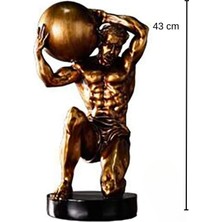 Büyük Boy Gülle Tutan Kaslı Sporcu Biblo Başarı Temalı Biblo 43 cm