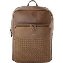 Louisiana Polo Grande Unisex Hakiki Deri Sırt Çantası Taba 8000