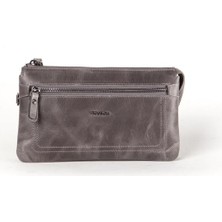 Louisiana Polo Grande Erkek Hakiki Deri El Portföy Çanta Crazy Gri 4278