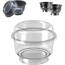 Ayaklı Tatlı Kase Kapaklı 10 Adet  200 cc