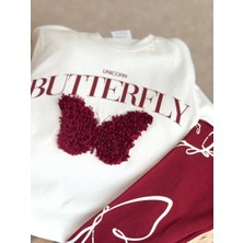 Tiny Style Kids Kız Çocuk 3D Kelebek Detaylı Tshirt ve Tayt Alt Üst Takımı 2-3 Yaş
