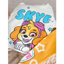 Tiny Style Kids Kız Çocuk Paw Petrol Skye Baskılı Tshirt ve Tayt Takım 7-8 Yaş
