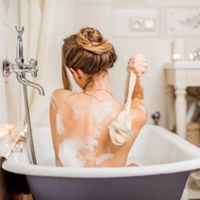 Teknoliman ® Doğal At Kılı Sapı Çıkabilen Ahşap Banyo Fırçası – Derinlemesine Vücut Temizliği