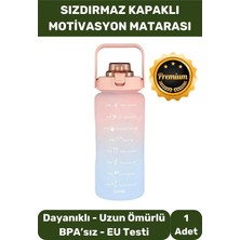 Matara Suluk Çift Renk Ölçü Baskılı Sızdırmaz Akmaz Motivasyon Plastik 2 Lt Su Şişe