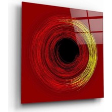 Kırmızı Girdap Cam Tablo