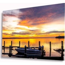 Deniz Günbatımı Cam Tablo 4mm Dayanıklı Temperli Cam