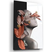 Marsilyan- Kadın ve Çiçek Cam Tablo