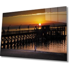 Marsilyan- Iskele Gün Batımı Akşam Güneşi Cam Tablo