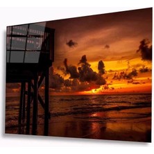 Marsilyan- Denizde Günbatımı Cam Tablo