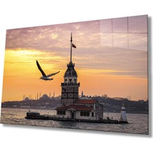 Marsilyan- Gün Batımı Kız Kulesi Cam Tablo   Sunset Maiden's Tower