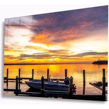 Marsilyan- Denizde Günbatımı Cam Tablo