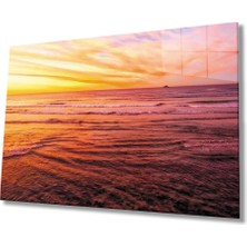 Marsilyan- Gün Batımı Deniz Manzaralı Cam Tablo
