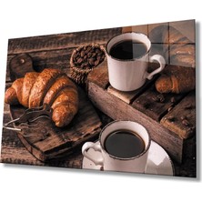 Marsilyan- Kruvasan Kahve Cam Tablo   Croissant Coffee