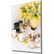 Marsilyan- Sarı Çiçek Cam Tablo , Yellow Flower