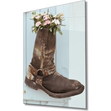 Marsilyan- Bohem Tarzı Çizme Saksı Görselli Tablo