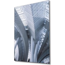 Marsilyan- Geometrik Mimari Dayanıklı Beyaz Cam Tablo 4mm  White