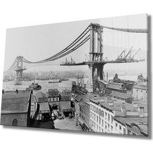 Marsilyan- Şehir Köprü Manzaralı Cam Tablo Urban Area Bridge View