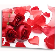 Marsilyan- Kalpli Güller Cam Tablo