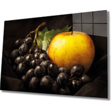 Marsilyan- Elma ve Üzüm Cam Tablo  Apple And Grape Art
