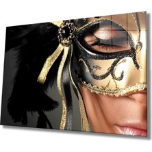 Marsilyan- Kadınlar Altın Maske Cam Tablo