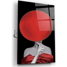 Marsilyan- Şapkalı Kadın Cam Tablo