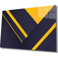 Marsilyan- Sarı Siyah Geometrik Mimari Cam Tablo