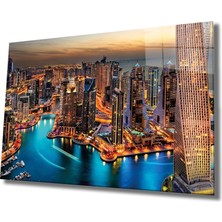 Marsilyan- Işıklı Şehir Cam Tablo , Night City