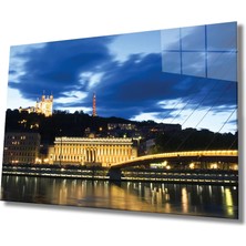 Marsilyan- Akşam Şehir Mimari Cam Tablo Nighty City