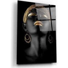 Marsilyan- Afrıkalı Kadın Cam Tablo